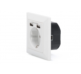Digitus Safety socket for flush mounting with 2 USB ports | DA-70613