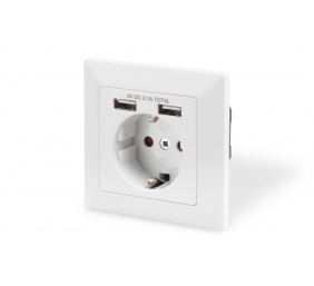 Digitus Safety socket for flush mounting with 2 USB ports | DA-70613
