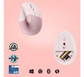 Pelė belaidė ergonominė Logitech Lift, Rožinė