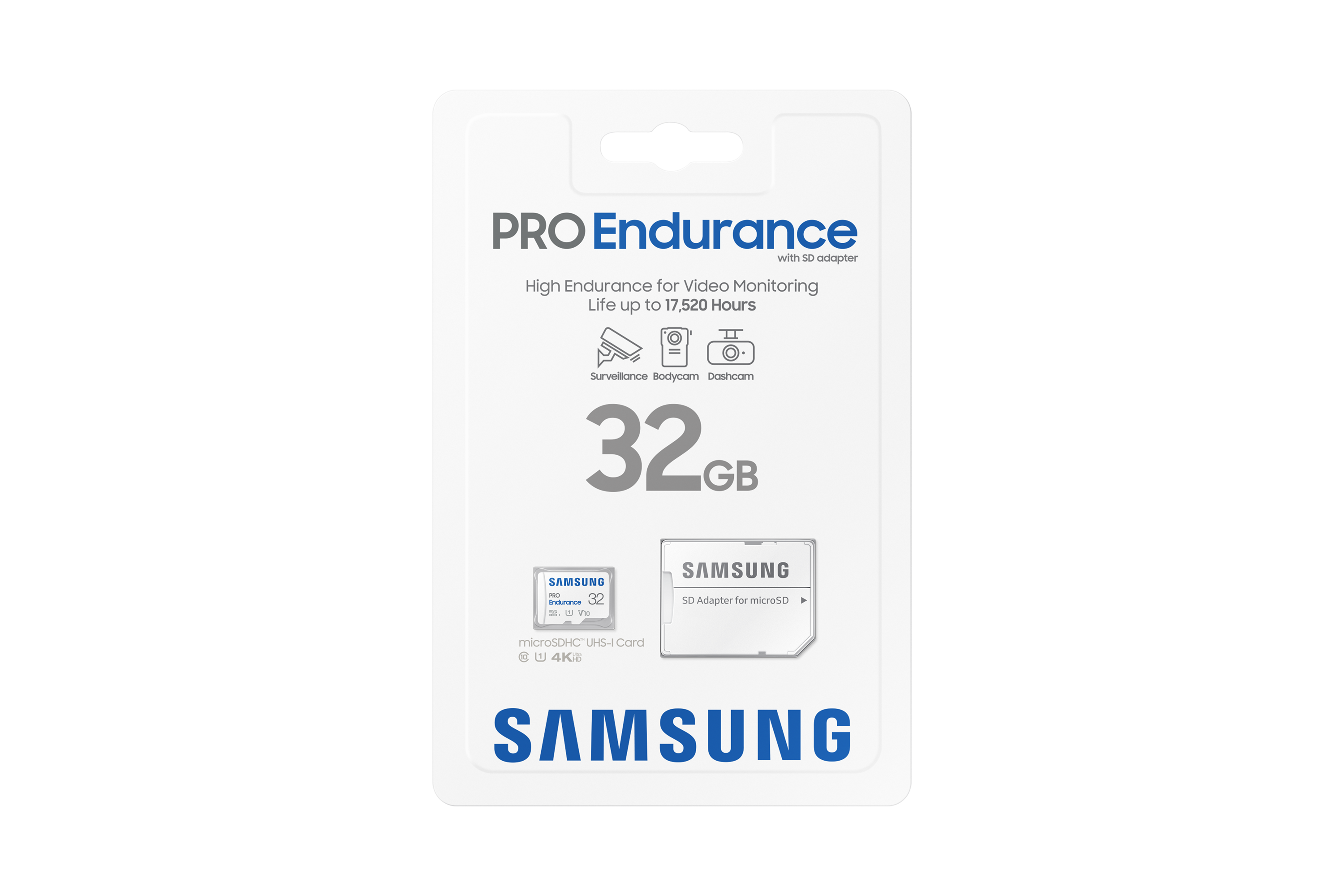 Samsung | PRO Endurance | MB-MJ32KA/EU | 32 GB | MicroSD Memory Card | Flash memory class U1, V10, Class 10 | SD adapter