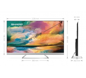 Sharp 55EQ4EA 55" (139cm) Quantum Dot 4K Ultra HD Smart Android TV, Dolby Vision, Dolby Atmos, Harman/Kardon Speakers, Silver