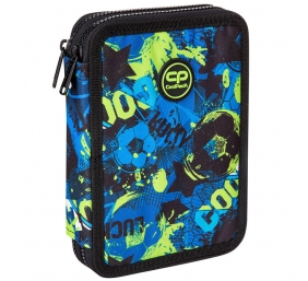 Forminis dviejų skyrių penalas su priedais CoolPack Jumper XL Football Green