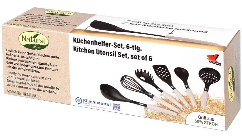 Stoneline | Natural Line | 21582 | Kitchen utensil set | 6 pc(s) | Dishwasher proof | Black/Beige
