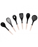 Stoneline Natural Line  21582 Kitchen utensil set, 6 pc(s), Dishwasher proof, Black/Beige