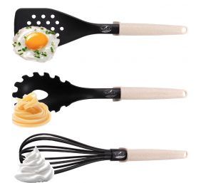 Stoneline | Natural Line | 21582 | Kitchen utensil set | 6 pc(s) | Dishwasher proof | Black/Beige