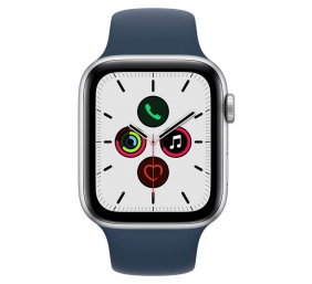 Apple Watch SE MKQ43UL/A 44mm, Smart watches, GPS (satellite), Retina LTPO OLED, Touchscreen, Heart rate monitor, Waterproof, Bluetooth, Wi-Fi, eSIM, Silver, Blue