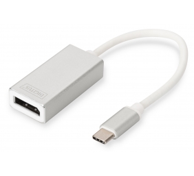 DIGITUS USB Type-C 4K DP Adapter, 20cm cable length Aluminum Housing, | Digitus USB Type-C to DisplayPort Adapter | DA-70844 | 0.20 m | White | USB Type-C