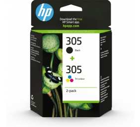HP 305 2-Pack Tri-color/Black (6ZD17AE) Rašalinių kasečių komplektas, CMY/BK