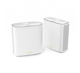 AX5400 Dual-Band Mesh WiFi 6 System | ZenWiFi XD6S (2-Pack) | 802.11ax | 574+4804 Mbit/s | 10/100/1000 Mbit/s | Ethernet LAN (RJ-45) ports 3 | Mesh Support Yes | MU-MiMO No | No mobile broadband | Antenna type Internal