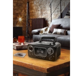 Muse | Stereo Radio CD Cassette Recorder | M-155CR | Black | Cassette deck | CD player | FM radio | Headphone out