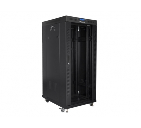 Lanberg | Rack cabinet 19" free-standing 27U/800x1000 (flat pack) with glass door, LCD | FF01-8027-12BL | Black