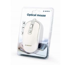 Gembird | Optical USB mouse | MUS-4B-06-WS | Optical mouse | White/Silver