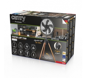 Camry | Fan | CR 7329 | Tripod Loft fan | Black | Diameter 40 cm | Number of speeds 3 | Oscillation | 100 W