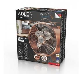 Adler | Fan | AD 7324 | Loft Fan | Copper | Diameter 20 cm | Number of speeds 2 | 50 W | No