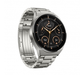 WATCH | GT 3 Pro (46 mm) | Smart watch | GPS (satellite) | AMOLED | Touchscreen | Activity monitoring 24/7 | Waterproof | Bluetooth | Titanium Gray Case with Titanium Strap, Odin-B19M