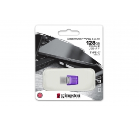 Kingston | DataTraveler | DT Micro Duo 3C | 128 GB | USB Type-C and Type-A | Purple