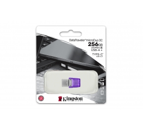 Kingston | DataTraveler | DT Micro Duo 3C | 256 GB | USB Type-C and Type-A | Purple