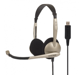 Koss | Headphones | CS100USB | Wired | On-Ear | Microphone | Noise canceling | Gold