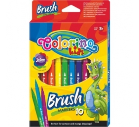 Flomasteriai teptukiniai Colorino Kids Brush, 10 spalvų