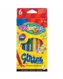 Flomasteriai su blizgučiais Colorino Kids Glitter, 6 spalvų