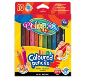 Spalvoti pieštukai Colorino Kids JUMBO, trikampiai 10 spalvų