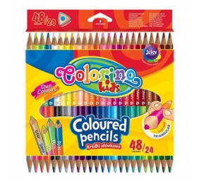 Spalvoti pieštukai Colorino Kids trikampiai, 24 vnt./48 spalvos