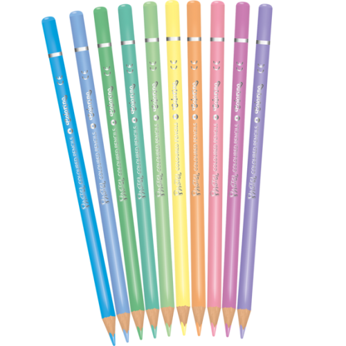 Spalvoti pieštukai Colorino Pastel 10 pastelinių spalvų