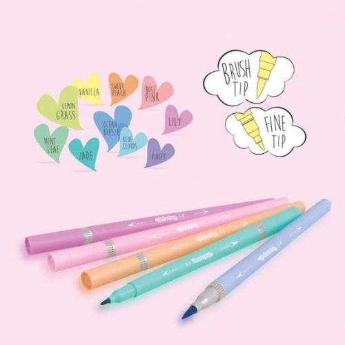 Flomasteriai dvipusiai Colorino Pastel 10 pastelinių spalvų