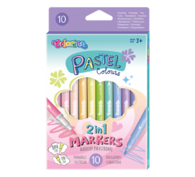 Flomasteriai dvipusiai Colorino Pastel 10 pastelinių spalvų