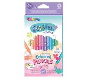 Spalvoti pieštukai dvipusiai  Colorino Pastel 12vnt / 24 pastelinių spalvų