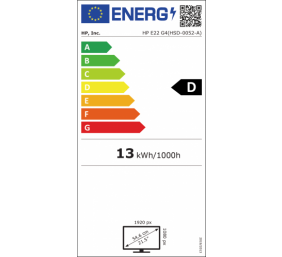 Monitorius HP E22 G4 - 21.5 inch FHD 1920 x 1080 pixels LED 5 ms Black Silver