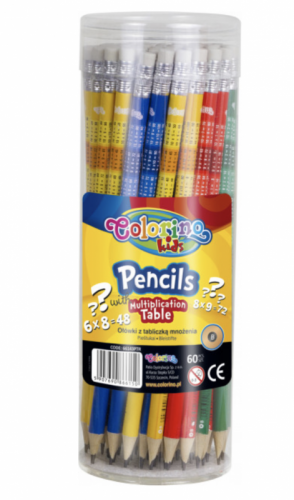 Pieštukas Colorino Kids su trintuku ir daugybos lentele