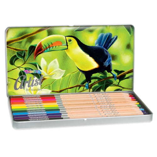 Spalvoti pieštukai Colorino Artist metalinėj dėžutėj 12 spalvų