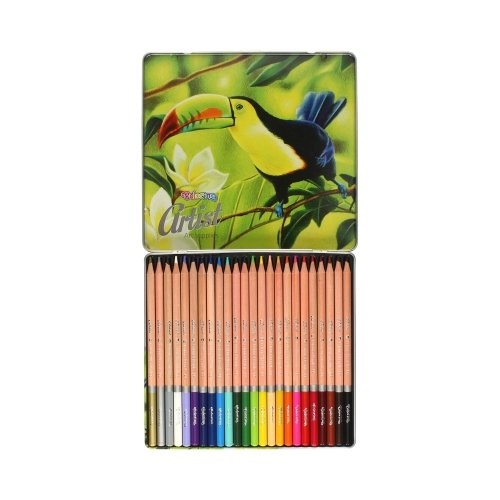 Spalvoti pieštukai Colorino Artist metalinėj dėžutėj 24 spalvų Colorino Artist