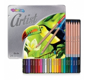 Spalvoti pieštukai Colorino Artist metalinėj dėžutėj 24 spalvų Colorino Artist