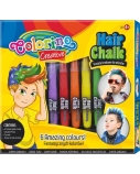 Kreidelės plaukams dažyti Colorino Creative berniukams 6 spalvų