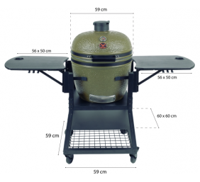 FireBird Kamado Kepsninė 59 cm (23,5 inch) su mobiliu kepimo krepšiu