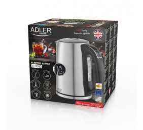 Adler | Kettle | AD 1340 | Electric | 2200 W | 1.7 L | Stainless steel | 360° rotational base | Inox