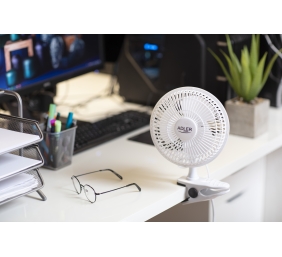 Adler | Fan with clip | AD 7317 | Table Fan | White | Diameter 15 cm | Number of speeds 2 | 30 W