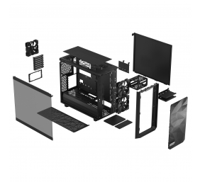 Fractal Design | Meshify 2 Lite | TG Light Tint | Side window | Black | E-ATX | Power supply included No | ATX