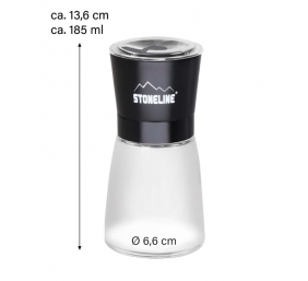 Stoneline | Salt and pepper mill set | 21653 | Mill | Housing material Glass/Stainless steel/Ceramic/PS | The high-quality ceramic grinder is continuously variable and can be adjusted to various grinding degrees. Spices can be ground anywhere between powd