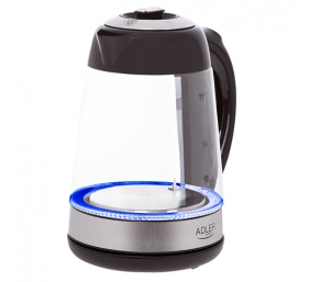 Adler | Kettle | AD 1285 | Electric | 2200 W | 1.7 L | Glass/Stainless steel | 360° rotational base | Grey