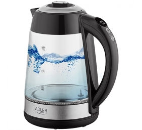 Adler | Kettle | AD 1285 | Electric | 2200 W | 1.7 L | Glass/Stainless steel | 360° rotational base | Grey