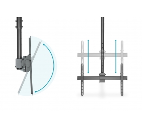Digitus Ceiling mount | DA-90421 | Height, tilt, swivel, rotation | 37-70 " | Maximum weight (capacity) 50 kg | Black