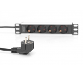 Digitus | 10” Socket Strip with Aluminum Profile, 4-way safety sockets | DN-95418