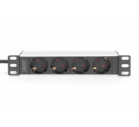 Digitus | 10” Socket Strip with Aluminum Profile, 4-way safety sockets | DN-95418
