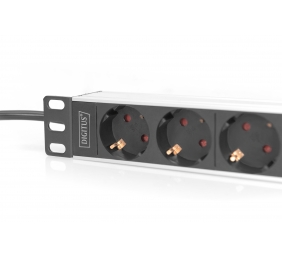 Digitus | 10” Socket Strip with Aluminum Profile, 4-way safety sockets | DN-95418