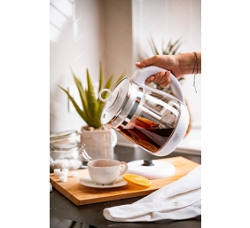 Adler | Kettle | AD 1299 | Electric | 2200 W | 1.5 L | Glass/Stainless steel | 360° rotational base | White