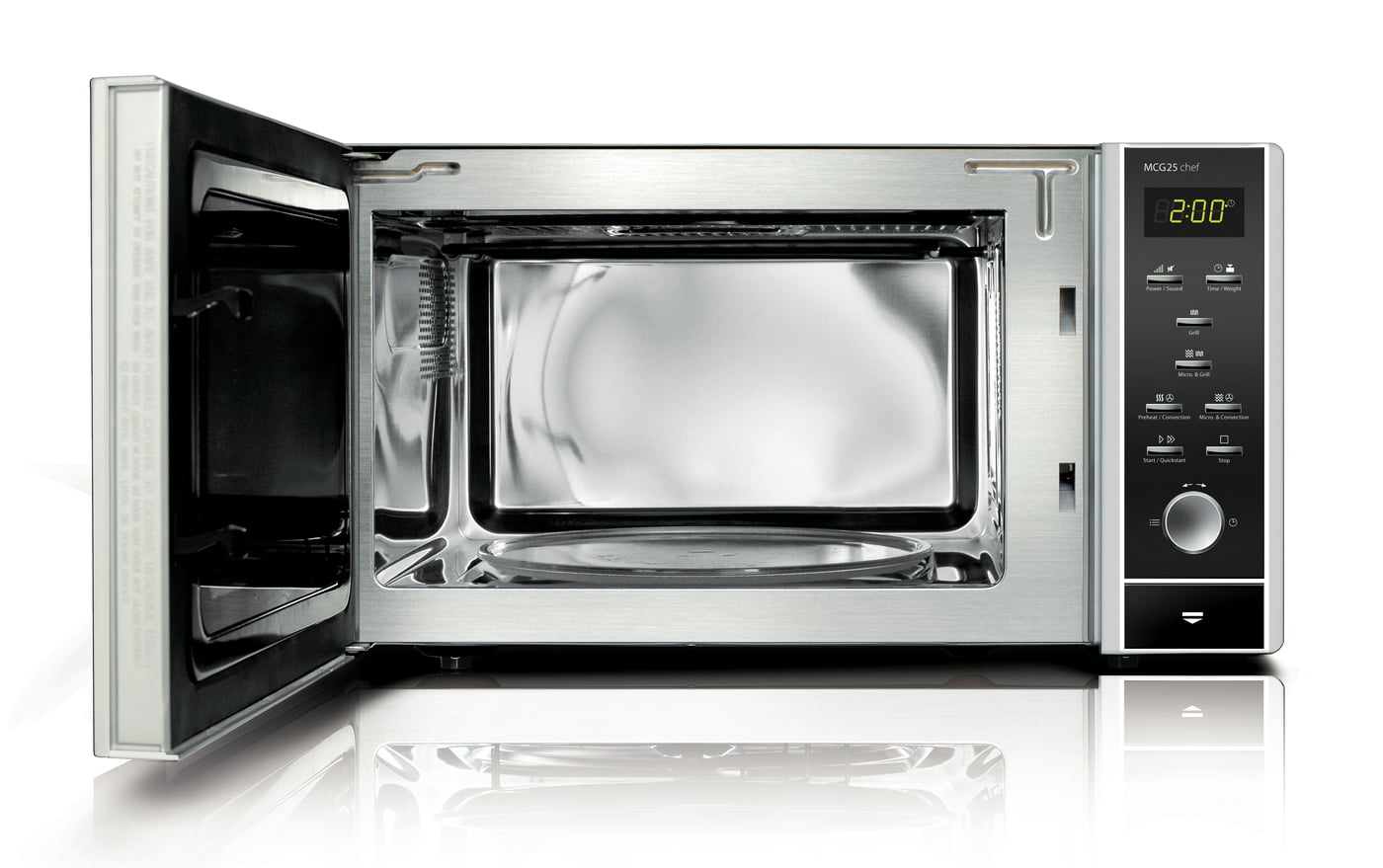 Caso | Microwave Oven with Grill and Convection | MCG 25 Chef | Free standing | 25 L | 900 W | Convection | Grill | Stainless steel/Black