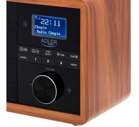 Adler | Radio DAB+ Bluetooth | AD 1184 | Alarm function | Black/Brown